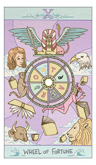 Wheel of Fortune Tarot card in Luna Sol Tarot deck
