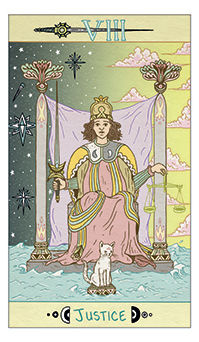Justice Tarot card in Luna Sol Tarot deck