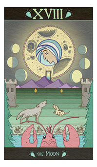 The Moon Tarot card in Luna Sol Tarot deck