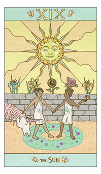 The Sun Tarot card in Luna Sol Tarot deck