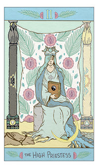 The High Priestess Tarot card in Luna Sol Tarot deck