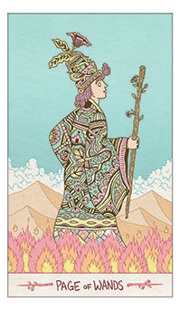 Page of Wands Tarot card in Luna Sol Tarot deck