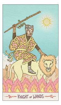 Knight of Wands Tarot card in Luna Sol Tarot deck