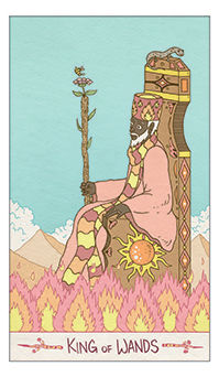 King of Wands Tarot card in Luna Sol Tarot deck