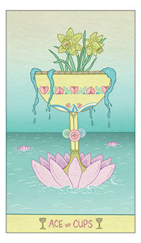 Ace of Cups Tarot card in Luna Sol Tarot deck