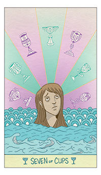 Seven of Cups Tarot card in Luna Sol Tarot deck