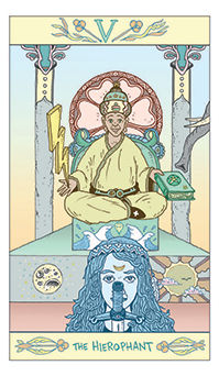 The Hierophant Tarot card in Luna Sol Tarot deck