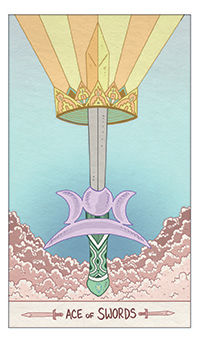 Ace of Swords Tarot card in Luna Sol Tarot deck