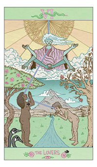The Lovers Tarot card in Luna Sol Tarot deck