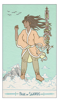 Page of Swords Tarot card in Luna Sol Tarot deck