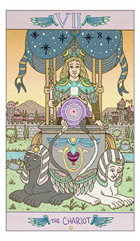 The Chariot Tarot card in Luna Sol Tarot deck