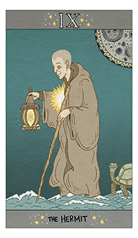 The Hermit Tarot card in Luna Sol Tarot deck
