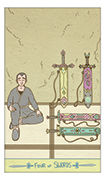 Four of Swords Tarot card in Luna Sol deck