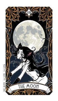 The Moon Tarot card in Magic Manga Tarot deck