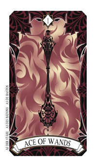 Ace of Wands Tarot card in Magic Manga Tarot deck