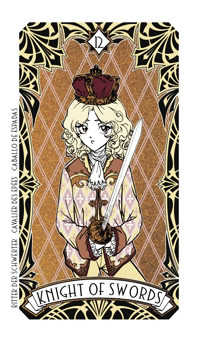 Knight of Swords Tarot card in Magic Manga Tarot deck