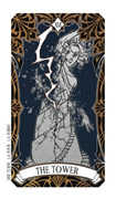 The Tower Tarot card in Magic Manga Tarot deck
