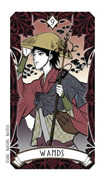Nine of Wands Tarot card in Magic Manga Tarot deck