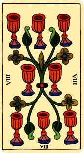 Eight of Cups Tarot card in Marseilles Tarot deck