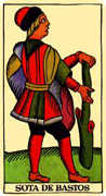 Page of Wands Tarot card in Marseilles Tarot deck