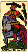 Knight of Wands Tarot card in Marseilles deck