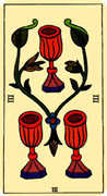 Three of Cups Tarot card in Marseilles Tarot deck