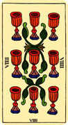 Nine of Cups Tarot card in Marseilles Tarot deck