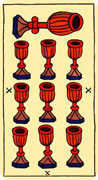 Ten of Cups Tarot card in Marseilles deck