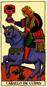 Knight of Cups Tarot card in Marseilles Tarot deck