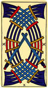 Ten of Swords Tarot card in Marseilles Tarot deck