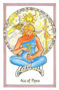 Ace of Pipes Tarot card in Medicine Woman deck