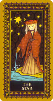 The Star Tarot card in Medieval Cat Tarot deck