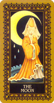 The Moon Tarot card in Medieval Cat Tarot deck