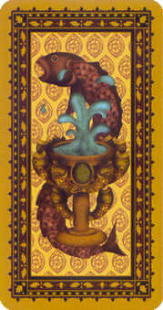 Ace of Cups Tarot card in Medieval Cat Tarot deck