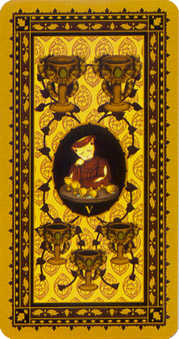 Five of Cups Tarot card in Medieval Cat Tarot deck