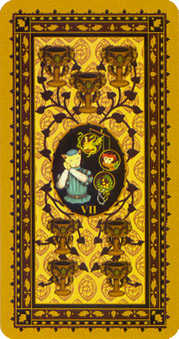 Seven of Cups Tarot card in Medieval Cat Tarot deck