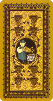 Eight of Cups Tarot card in Medieval Cat Tarot deck