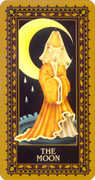 The Moon Tarot card in Medieval Cat deck