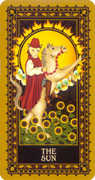 The Sun Tarot card in Medieval Cat deck