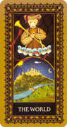 The World Tarot card in Medieval Cat deck