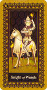 Knight of Wands Tarot card in Medieval Cat deck