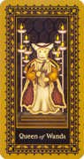 Queen of Wands Tarot card in Medieval Cat deck