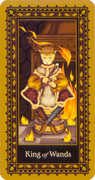 King of Wands Tarot card in Medieval Cat deck