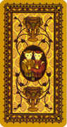 Two of Cups Tarot card in Medieval Cat Tarot deck