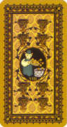 Eight of Cups Tarot card in Medieval Cat Tarot deck
