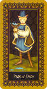 Page of Cups Tarot card in Medieval Cat Tarot deck