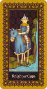 Knight of Cups Tarot card in Medieval Cat deck