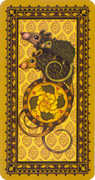 Ace of Coins Tarot card in Medieval Cat Tarot deck