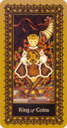 King of Coins Tarot card in Medieval Cat Tarot deck