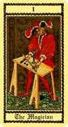 The Magician Tarot card in Medieval Scapini deck